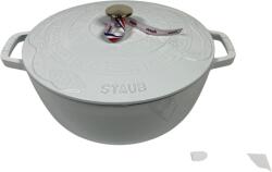 Staub Cocotte Öntöttvas főzőedény, zománcozott, 26 cm/4, 9 liter, Cocotte Ronde kerek, Fényes fehér (Blanc) színben(78)