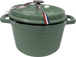 Staub Öntöttvas főzőedény, zománcozott, 20 cm/2, 75 liter, Cocotte Ronde kerek Zöld(35)