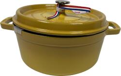 Staub Öntöttvas főzőedény, zománcozott, 24 cm/3, 7 liter, Cocotte Ronde kerek Citromsárga(33)