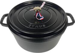 Staub Cocotte Öntöttvas főzőedény, zománcozott, 30 cm/8, 35 liter, Cocotte Ronde kerek, Matt Fekete (68)