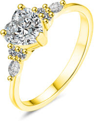 Olivie 9837 Ezüst gyűrű MOISSANITE SZÍV GOLD Gyűrűméret: 8 (EU: 57-58) (HAI)