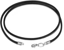 Olivie Fekete zsinór 54cm ezüst kapoccsal 5846 (DACH)