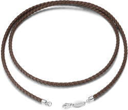 Olivie barna fonott bőrzsinór 60 cm, 3 mm vastag 6034 (ZEN)
