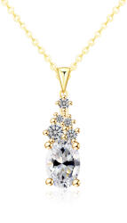 Olivie ezüst nyaklánc 1ct MOISSANITE GOLD 9824 (HAI)
