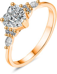 Olivie 9838 Ezüst gyűrű MOISSANITE SZÍV ROSE Gyűrűméret: 9 (EU: 59-61) (HAI)