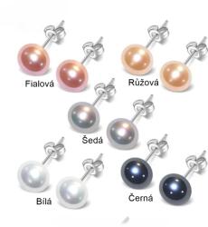  Olivie 7600 Gyöngy fülbevaló BUTTON Szín: Lila (PEA)