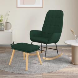 vidaXL Scaun balansoar cu taburet, verde închis, textil GartenMobel Dekor (3097709) Balansoar