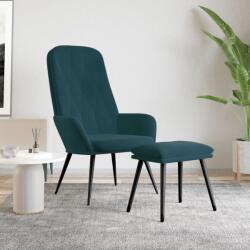vidaXL Scaun de relaxare cu taburet, albastru, catifea GartenMobel Dekor (3097629)
