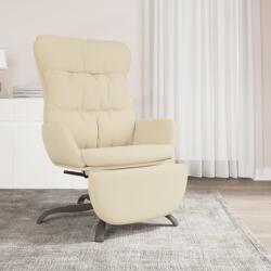 vidaXL Scaun de relaxare cu taburet, crem, material textil GartenMobel Dekor (3097596)
