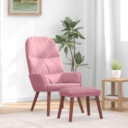 vidaXL Scaun de relaxare cu taburet, roz, catifea GartenMobel Dekor (3315120)
