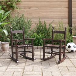 vidaXL Scaune balansoar pentru copii, 2 buc. , maro, lemn masiv plop GartenMobel Dekor (3281599) Balansoar