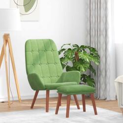 vidaXL Scaun de relaxare cu taburet, verde deschis, catifea GartenMobel Dekor (3315141)