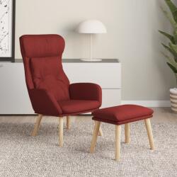 vidaXL Scaun de relaxare cu taburet, rosu vin, textil GartenMobel Dekor (3097758)
