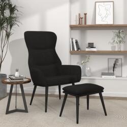 vidaXL Scaun de relaxare cu taburet, negru, textil GartenMobel Dekor (3097435)