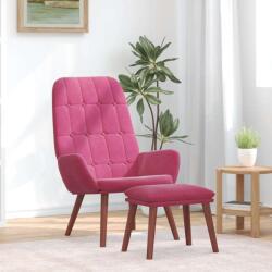 vidaXL Scaun de relaxare cu taburet, rosu vin, catifea GartenMobel Dekor (3315143)