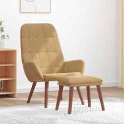 vidaXL Scaun de relaxare cu taburet, maro, catifea GartenMobel Dekor (3315146)