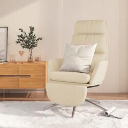 vidaXL Scaun de relaxare cu taburet, crem, material textil GartenMobel Dekor (3097526)