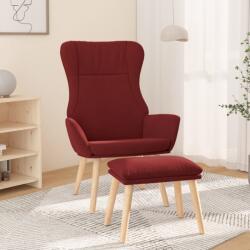 vidaXL Scaun de relaxare cu taburet, rosu vin, textil GartenMobel Dekor (3097890)