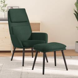 vidaXL Scaun de relaxare cu taburet, verde închis, catifea GartenMobel Dekor (3097773)