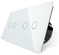 LIVOLO Intrerupator dublu + dublu cu touch Livolo din sticla (VL-C702/C702-11)