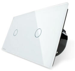 LIVOLO Intrerupator simplu + simplu cu touch Livolo din sticla (VL-C701/C701-11)