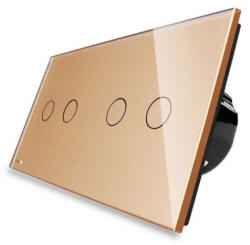 LIVOLO Intrerupator dublu + dublu cu touch Livolo din sticla (VL-C702/C702-13)