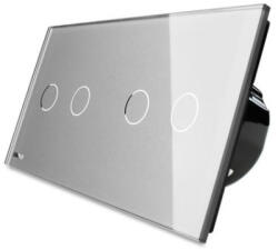 LIVOLO Intrerupator dublu + dublu cu touch Livolo din sticla (VL-C702/C702-15)