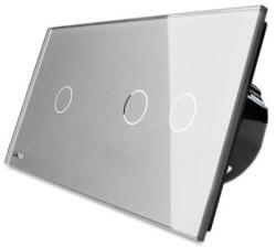 LIVOLO Intrerupator simplu + dublu cu touch Livolo din sticla (VL-C701/C702-15)