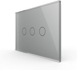 LIVOLO Intrerupator triplu cu touch Livolo din sticla, modular, standard Italian (VL-FC3-3G-15)
