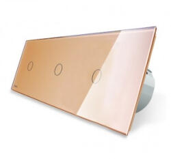LIVOLO Intrerupator simplu+simplu+simplu cu touch Livolo din sticla (VL-C703-13)