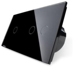 LIVOLO Intrerupator simplu + dublu cu touch Livolo din sticla (VL-C701/C702-12)