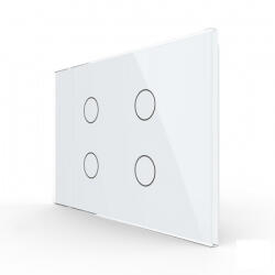 LIVOLO Intrerupator cvadruplu cap scara cruce cu touch Livolo din sticla, modular, standard Italian (VL-FC4S-3G-11)