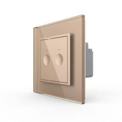 LIVOLO Intrerupator dublu cu touch Livolo cu rama din sticla, Serie noua (722000213SR)