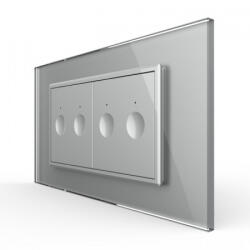 LIVOLO Intrerupator tactil dublu + Intrerupator tactil dublu, 4M, cu rama sticla, Livolo (VL-2FC2-2IP-P9E)