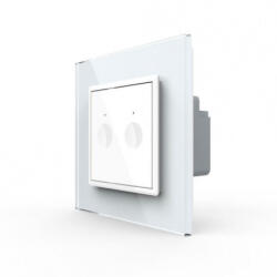 LIVOLO Intrerupator dublu cap scara cap cruce cu touch Livolo din sticla, Serie noua (722000411SR)