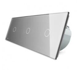 LIVOLO Intrerupator simplu+simplu+simplu cu touch Livolo din sticla (VL-C703-15)