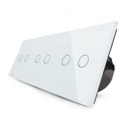 LIVOLO Intrerupator dublu+dublu+dublu cu touch, din sticla, Livolo (VL-C706-11)