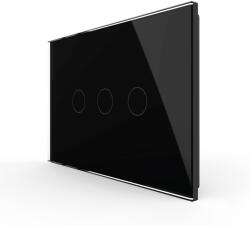 LIVOLO Intrerupator triplu cu touch Livolo din sticla, modular, standard Italian (VL-FC3-3G-12)