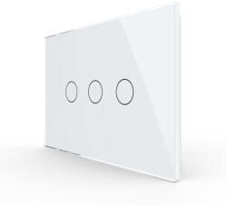 LIVOLO Intrerupator triplu cu touch Livolo din sticla, modular, standard Italian (VL-FC3-3G-11)