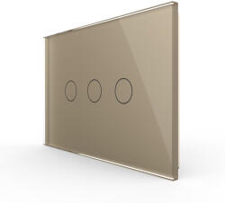 LIVOLO Intrerupator triplu cu touch Livolo din sticla, modular, standard Italian (VL-FC3-3G-13)