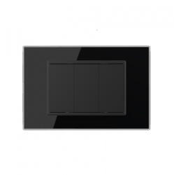 LIVOLO Intrerupator mecanic triplu 3M, cu revenire, cu rama sticla (VL-3FCMH-1BP-P9E)