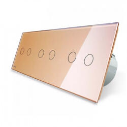 LIVOLO Intrerupator dublu+dublu+dublu cu touch, din sticla, Livolo (VL-C706-13)