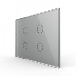 LIVOLO Intrerupator cvadruplu cap scara cruce cu touch Livolo din sticla, modular, standard Italian (VL-FC4S-3G-15)