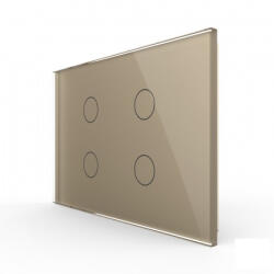 LIVOLO Intrerupator cvadruplu cap scara cruce cu touch Livolo din sticla, modular, standard Italian (VL-FC4S-3G-13)