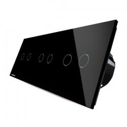 LIVOLO Intrerupator dublu+dublu+dublu cu touch, din sticla, Livolo (VL-C706-12)