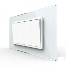 LIVOLO Intrerupator mecanic cap scara , 4M, cu rama sticla (VL-4FCMKS-1WP-P9E)