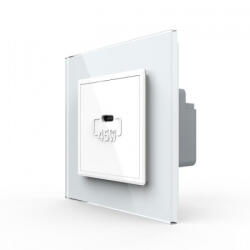 LIVOLO Priza simpla USB tip C, cu rama sticla (VL-FCUC-P7E-2WP)