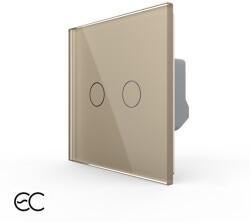 LIVOLO Intrerupator dublu protocol zigbee EC, Generatie Noua, cu panou sticla, Livolo (VL-FC2Z2-2G-2A)
