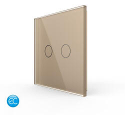 LIVOLO Intrerupator tactil inteligent, dublu, fara fir, EC, montaj aplicat, cu panou din sticla (VL-XR008-A)