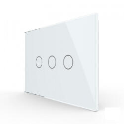 LIVOLO Intrerupator triplu, standard italian, cap scara cap cruce, cu panou sticla, 3M (VL-FC3S-3G-3W)